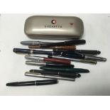 A box of pens various.