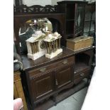 A late Victorian mahogany mirror backed sideboard.