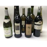 9 various bottles of Red and white wines - NO RESE