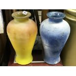 2 studio glass vases.