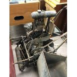 A very interesting vintage ATCO petrol lawnmower with starting handle Original instructions the