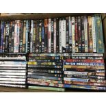 A large collection of DVDs comprising many films a
