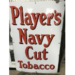 A vintage enamel sign for Player's navy cut tobacc