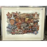 A framed limited edition print titled 75 Years of
