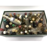 A box of alcohol miniatures.