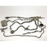 A small collection of watch chains and fobs.