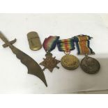 A group of three I world war medals awarded to 174