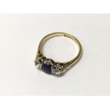 An 18ct gold and platinum mounted sapphire and dia