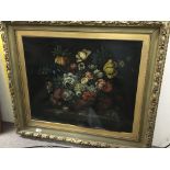 A 19th century oil painting still life study of fl