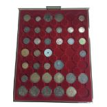 A tray of old GB coins.