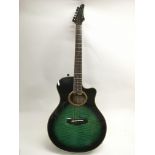 An Antoria Colorado EAG88 semi acoustic guitar with a greenburst finish. Comes supplied with a
