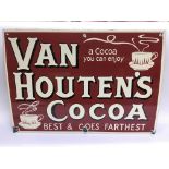 An enamel sign for Van Houten's Cocoa, approx 50.5