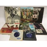 A collection of rock, pop and jazz LPs by various artists including The Beatles, Rolling Stones and.
