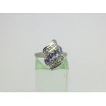 A 9ct white gold stone set ring, approx 2.8g and a