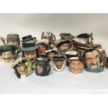 A collection of Royal Doulton caricature jugs medi