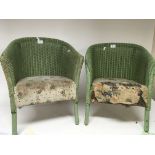 Two conforming 1950s Lloyd Loom child’s chairs wit