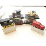 A collection of vintage Cars, a Matchbox 'Brooke Bond' tea van and a united biscuits promotional Tax