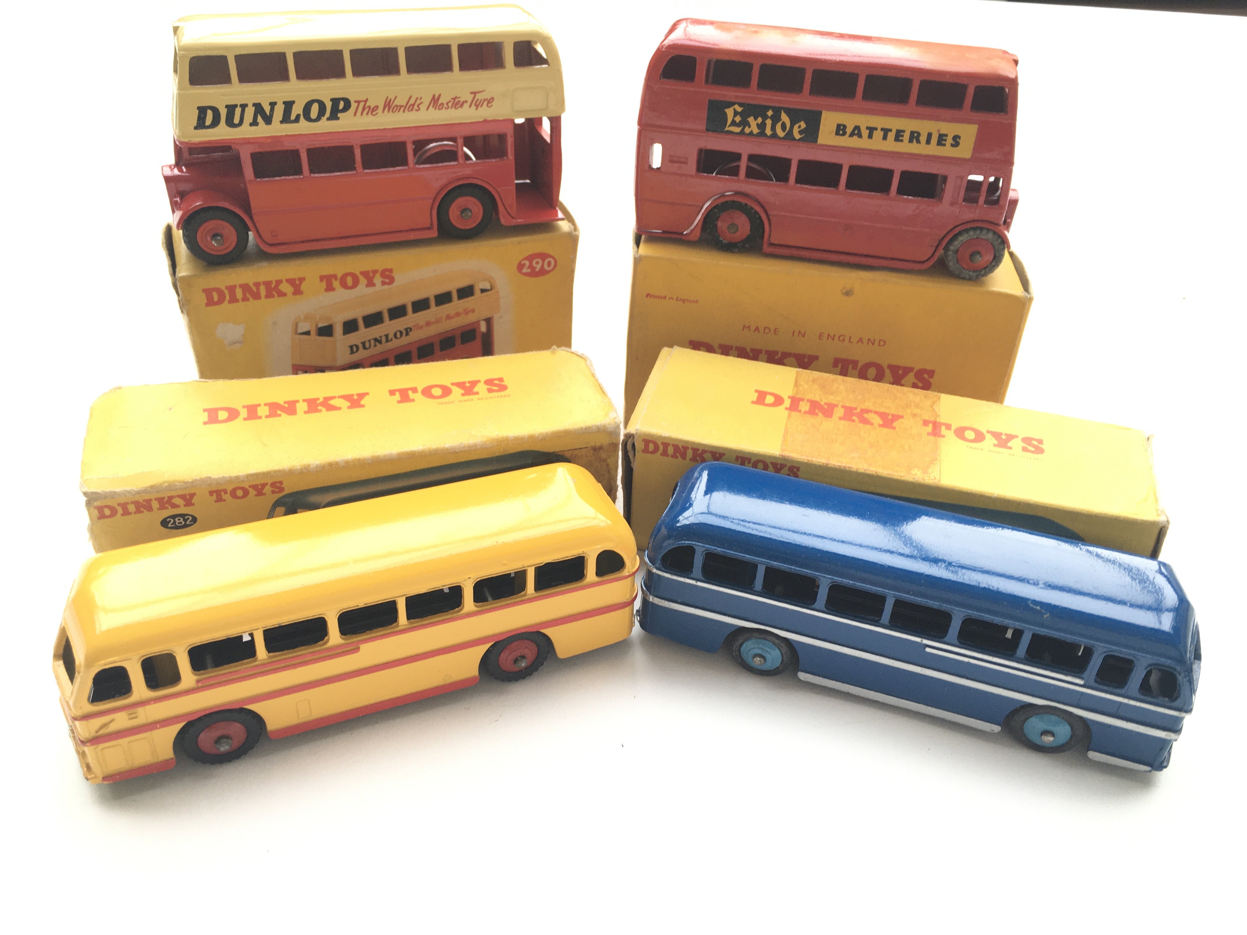 A Dinky Double Deck bus #290, a Dinky London bus #