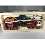 A Corgi Toys die-cast scale model car transporter