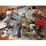 Six boxes of Lego and Mega Bloks consisting of Technic sets 8842, 8843, 8640, 854, 8050, 8514 and