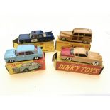 A Dinky Morris 1100 #140,a Studebaker Golden Hawk #169, a R.C.M.P Patrol Car #264 and a Estate car #