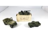 a dinky Jeep, a Army 1-ton cargo truck ( unboxed)