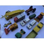 A collection of of playworn Dinky, matchbox toys and a Matchbox cascade game - NO RESERVE