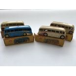 4 boxed Dinky Luxury Coaches # 281, all with diffe