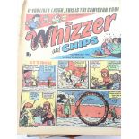 A box containing over 100 comics including Whizzer