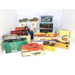 A collection of various toy cars, including a Summ
