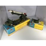 A Corgi Toys 'Corporal' guided missile on erector