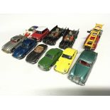 A collection of loose Corgi cars.