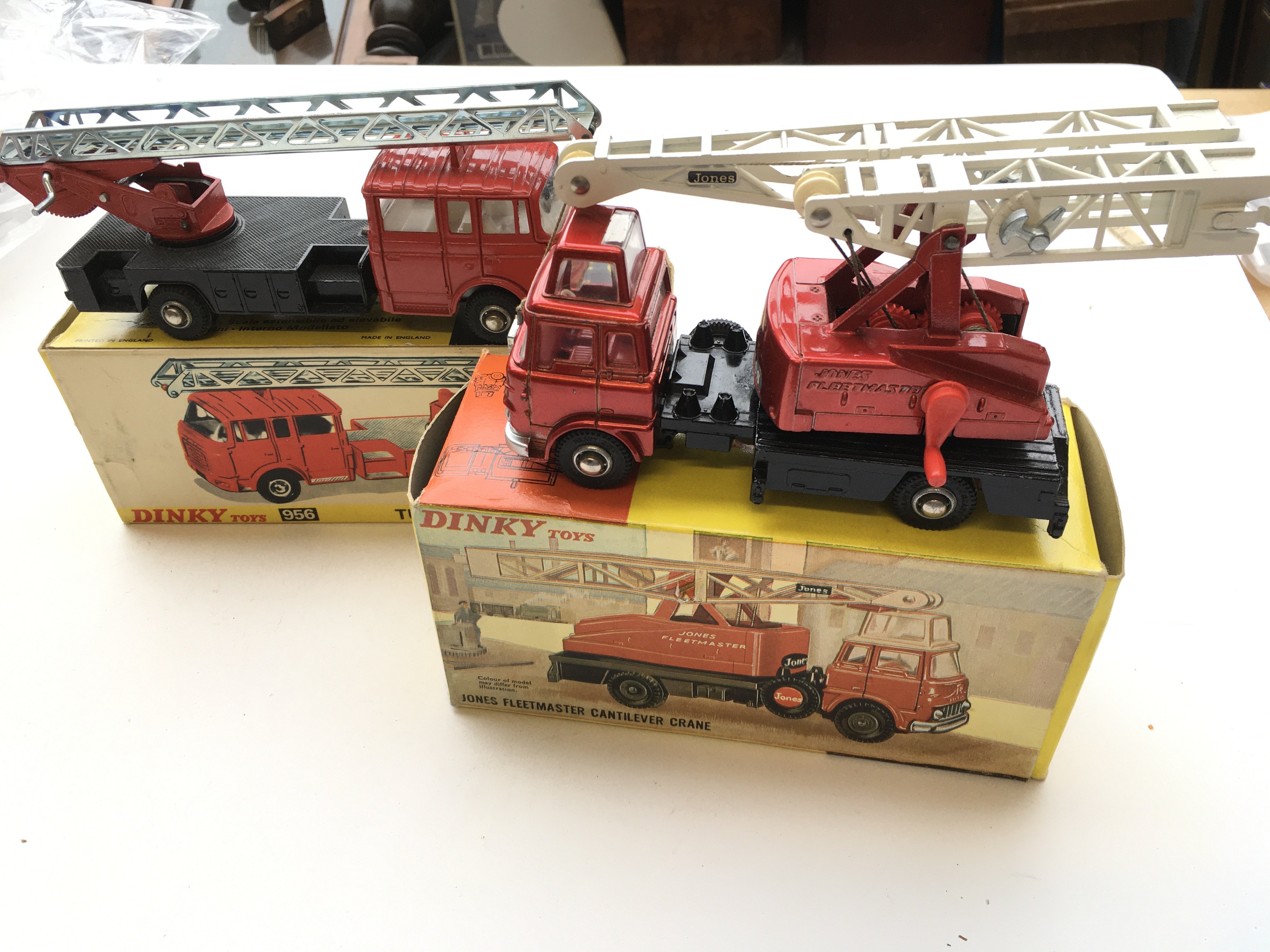 A Dinky Turntable Fire Escape truck #956 and a Jon