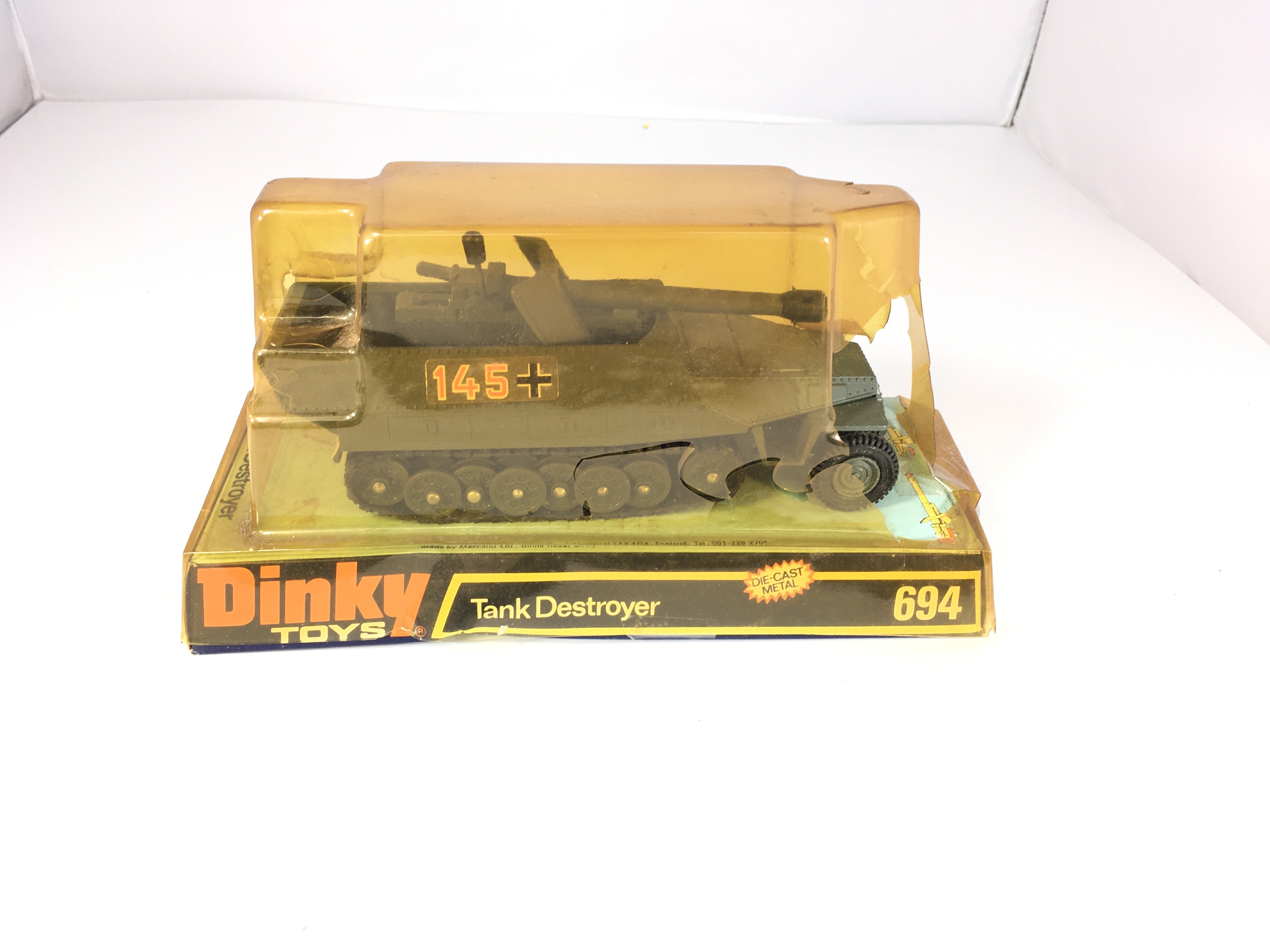 A Dinky Tank destroyer #694, plastic cover is dama