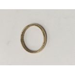 A 22 ct gold wedding band 3 grams.