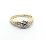 An 18ct gold four stone diamond ring, approx .20ct, approx 3g and approx size M.