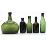 Five glass bottles, some local interest including Stroud Brewery, Godsell & Sons Stroud and Imperial