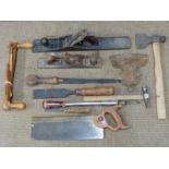 Tools including Stanley Bailey No 7 plane