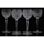 Set of six Waterford Crystal Coleen or similar white wine glasses, 18.5cm tall