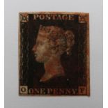 Great Britain 1840 1d black OF Plate 8, 4 margins red Maltese cross cancellation