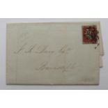 Great Britain 1841 1d red brown cancelled by Maltese cross No 9 in centre, a good cover postmarked