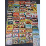 Forty-eight vintage children's comics including Boy, Ginger, Panic, Our Gang, Daredevil, Tom