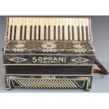 Soprani Italia III 120 bass piano accordion in grey pearloid finish, with hard carry case