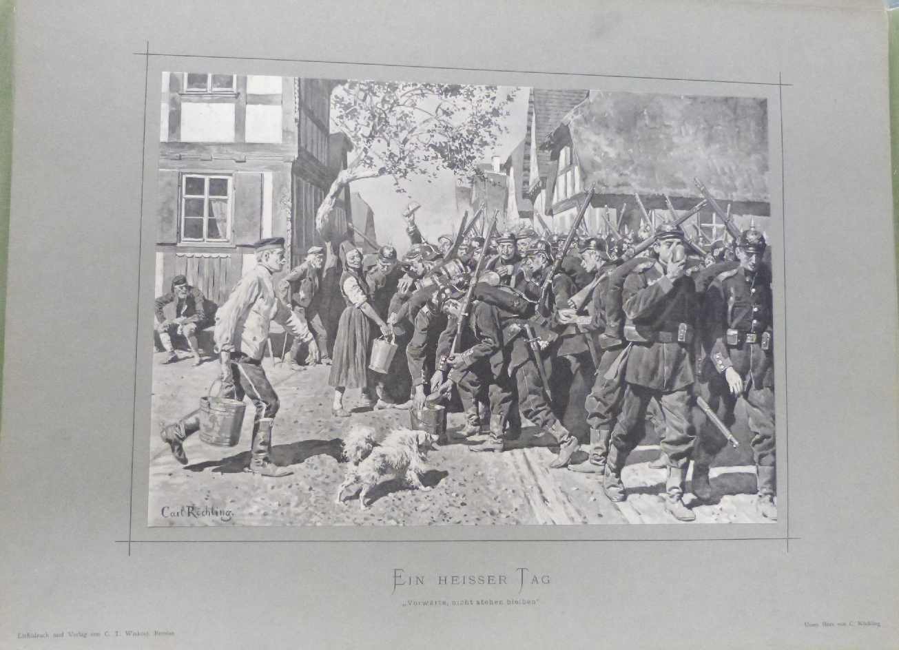 Unser Heer 50 Original Zeichnungen military prints depicting the late 19th/early 20thC German Army - Image 4 of 5