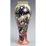 Moorcroft limited edition 16/20 pedestal vase decorated with stars and foliage, designed by Vicky