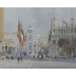 Dennis Page (1930-British) watercolour 'The Piazetta, Venice', signed lower left, 33 x 40cm,