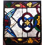A leaded stained glass window, 50 x 43cm