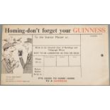 'Homing - don't forget your Guinness' pigeon racing/fancier novelty luggage label, 12.5 x 22.5cm