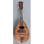 Late 19thC Naples round back mandolin, labelled inside Paso Angara and Paso d'Isabto no 169, 1891,