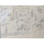 Michael Drayton (1563-1631, English), 17thC antiquarian map of Herefordshire / the west country,